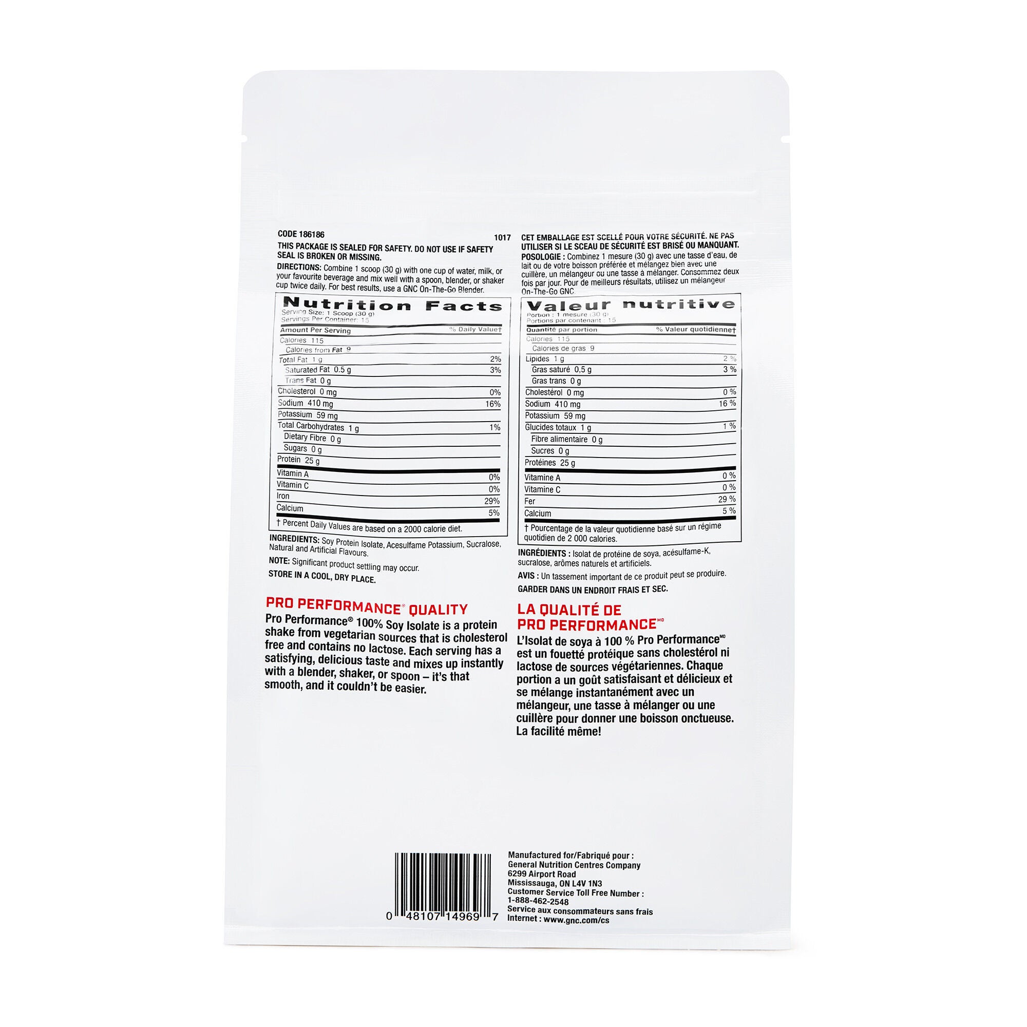 ISOLAT DE SOYA &Agrave; 100&nbsp;% Vanille | GNC